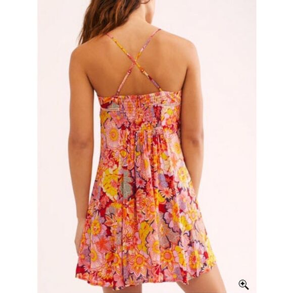 Free People Intimately | Got What I Need Mini | Yellow Pink Orange Summer | Sz M - Picture 2 of 5
